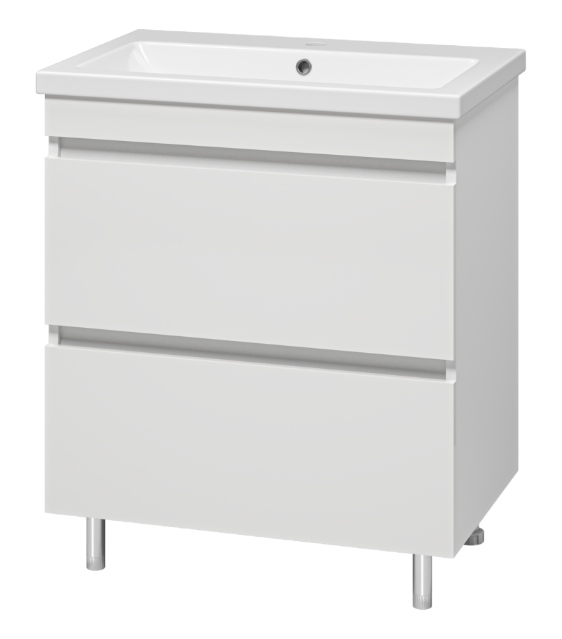 Тумба с раковиной Misty Енисей 70 с 2 ящиками, белый