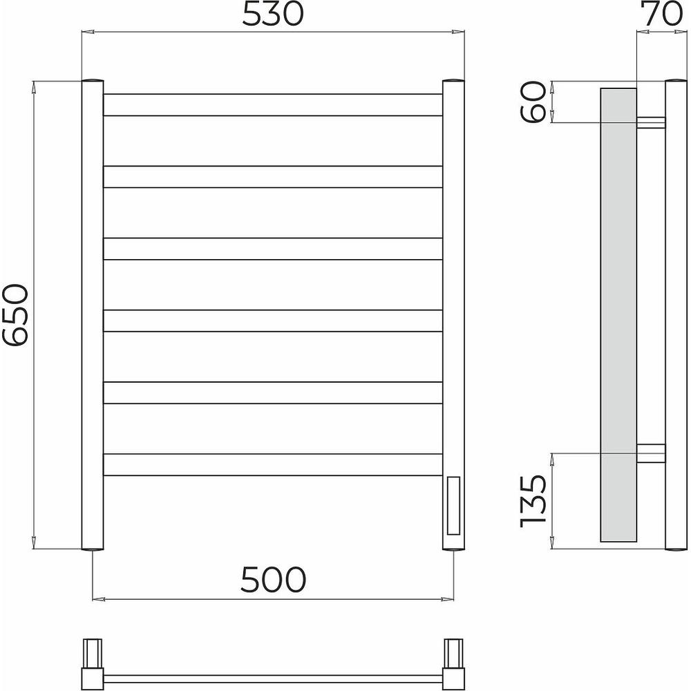 Полотенцесушитель электрический Terminus Ното П6 50х65