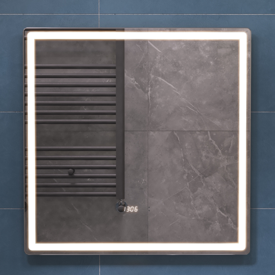 Зеркало Vigo Geometry Luxe 700 свет, сенсор, часы, антизапотевание