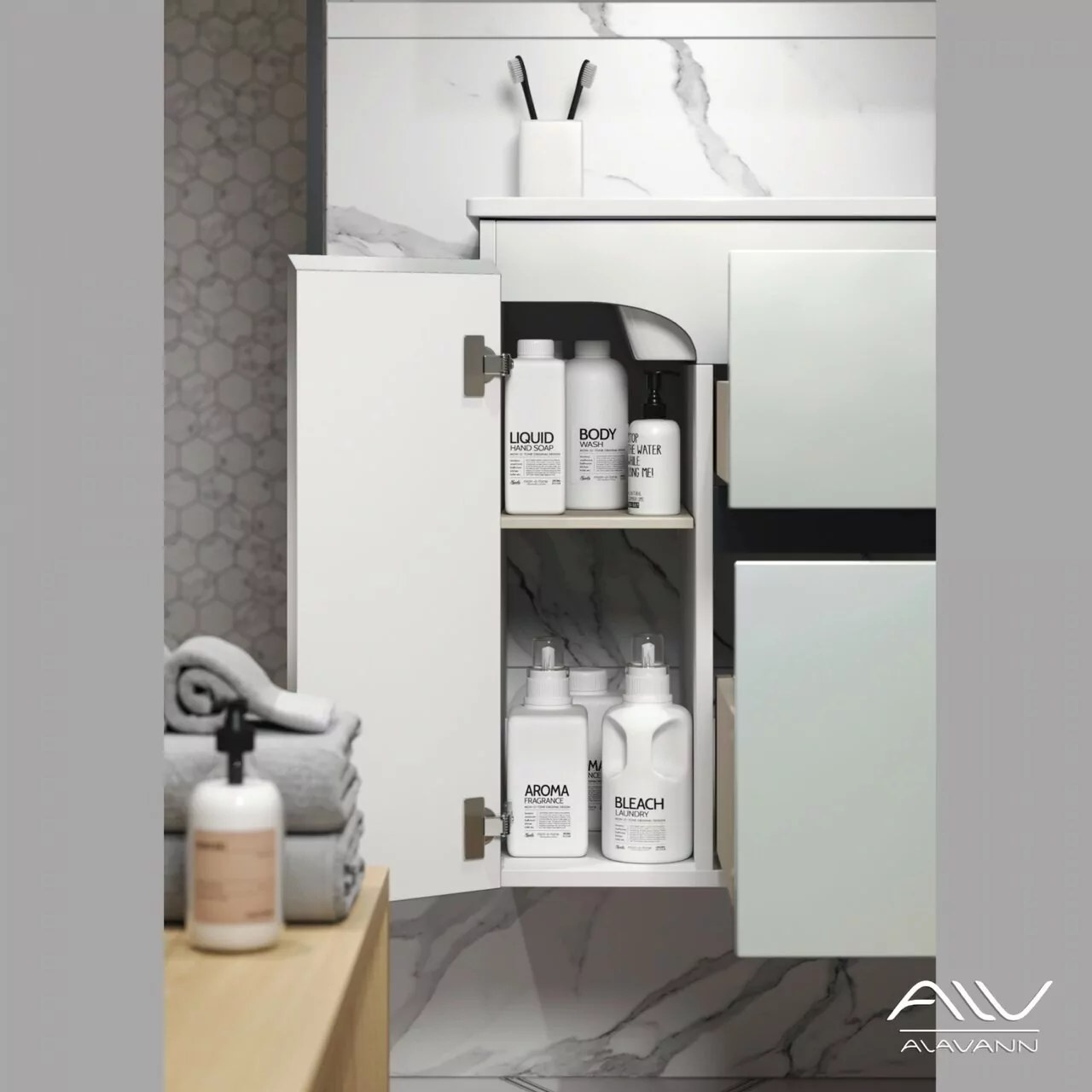 Тумба подвесная Alavann Eva 100 с раковиной Harmonia 100, белая от магазина Vanna-Vanna.ru!