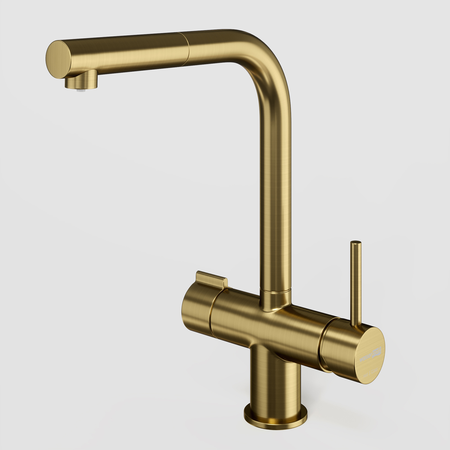 Смеситель для кухни под фильтр с выдвижной лейкой WasserKraft A8987 матовое золото