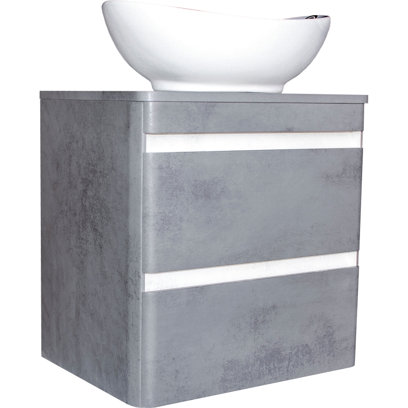Тумба подвесная Style Line Атлантика 80 со столешницей, бетон темный