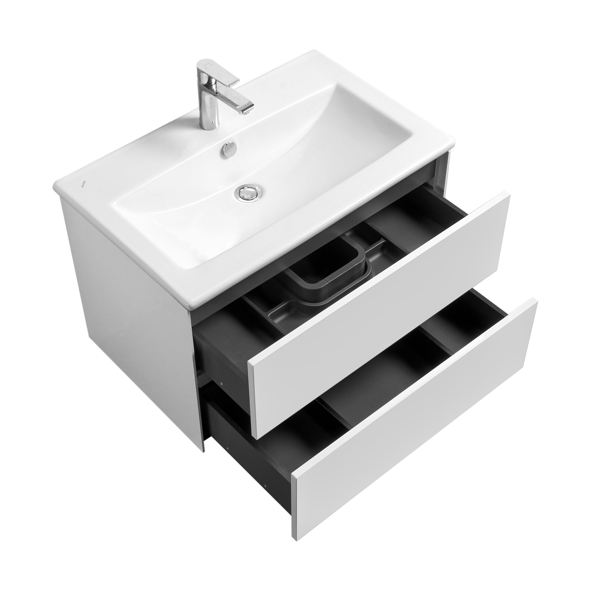 Тумба Aquaton Сохо 75 с раковиной Элина 75 подвесная, белый