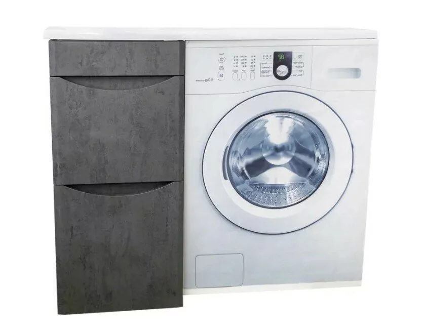 Тумба c раковиной Bellezza Олиссия 100 L напольная с  2 ящика серый матовый