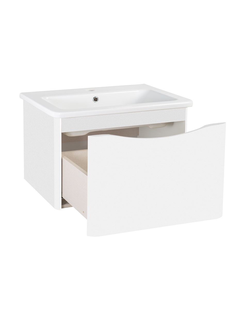 Тумба подвесная Runo Тоскана 80 с раковиной Никсон 80, белый