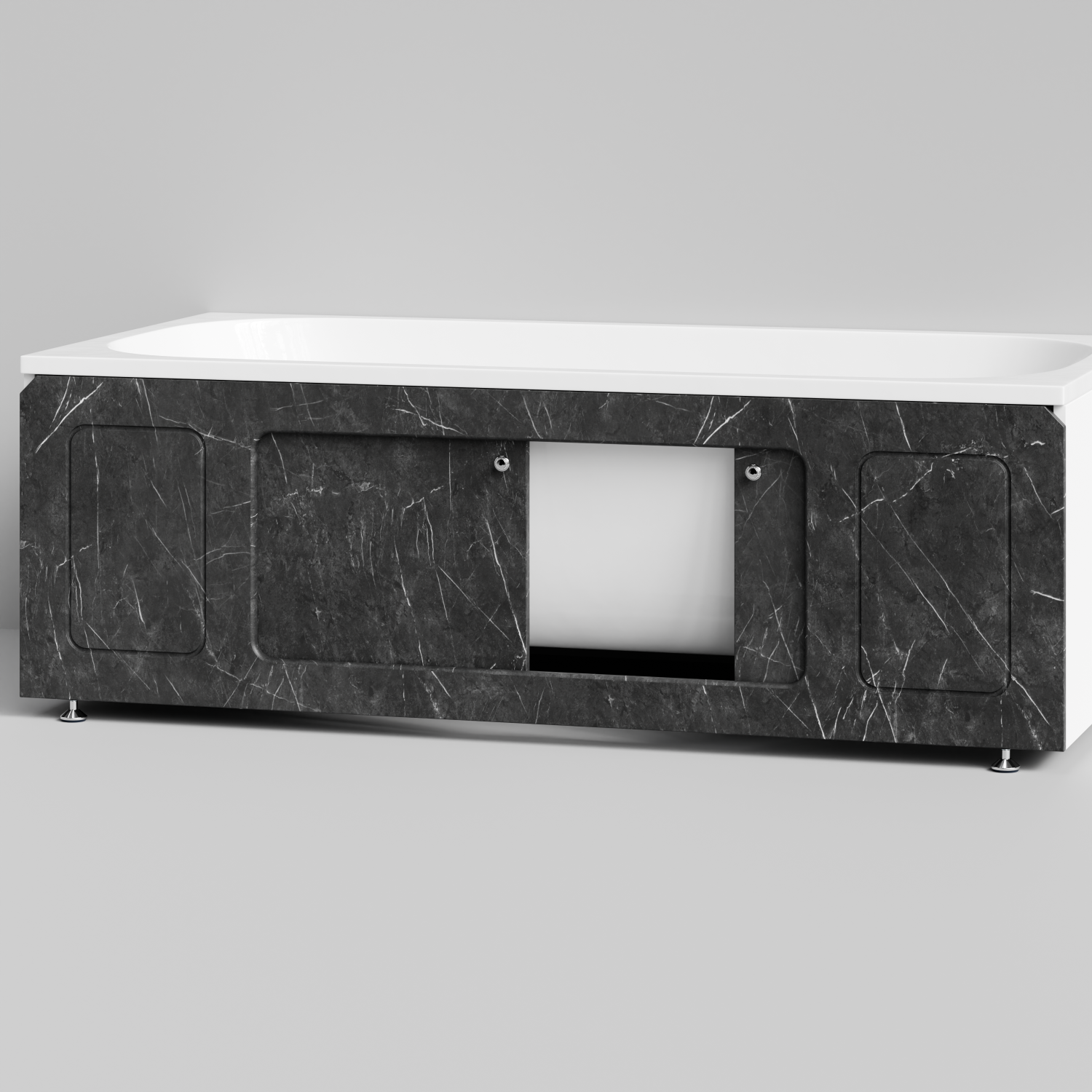 Экран под ванну Vod-ok Лидер 170 раздвижной Мрамор Графит софт тач