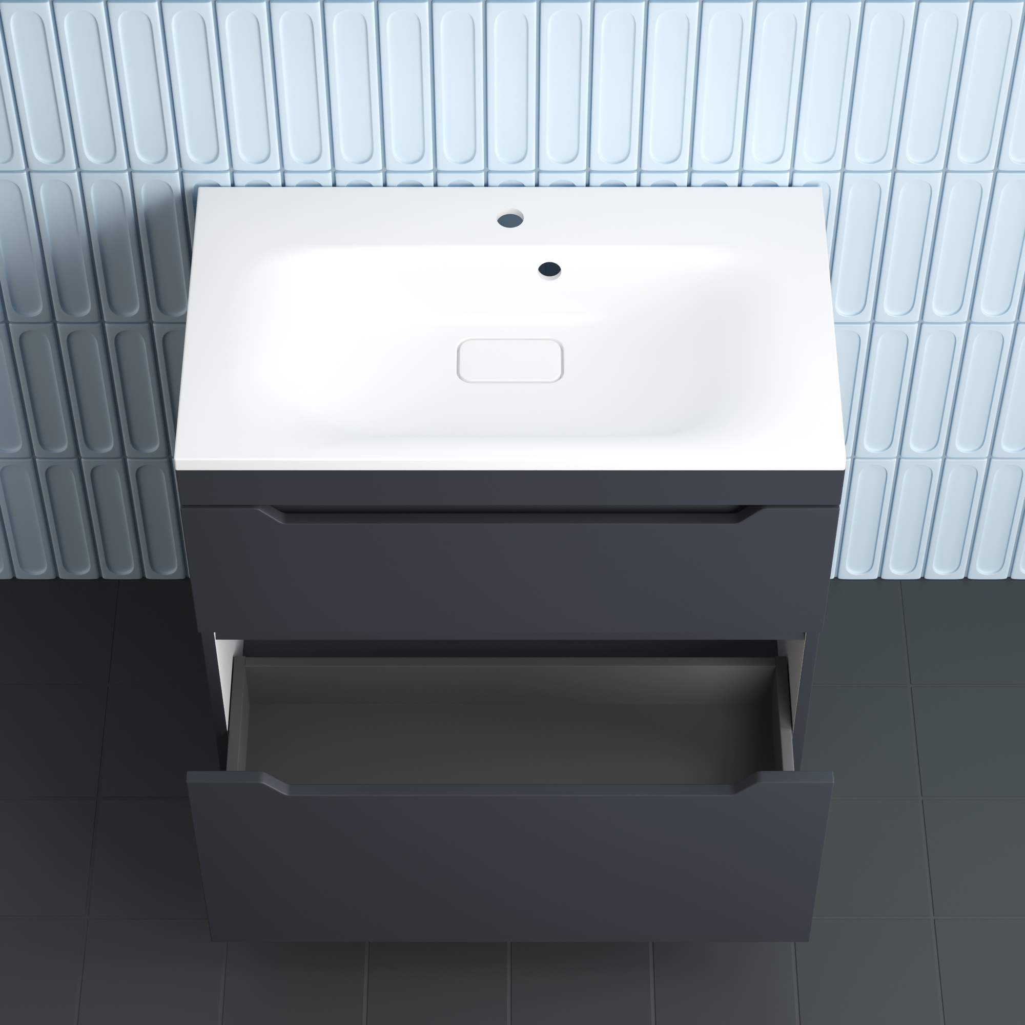 Тумба напольная Style Line Остин 80 с раковиной Фортуна 80 белый, графит