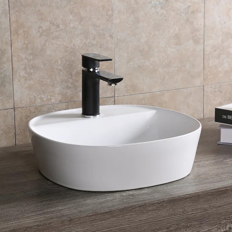 Раковина Ceruttispa CR0075 накладная, белая, квадратная, с отверстием под смеситель 400х400х120