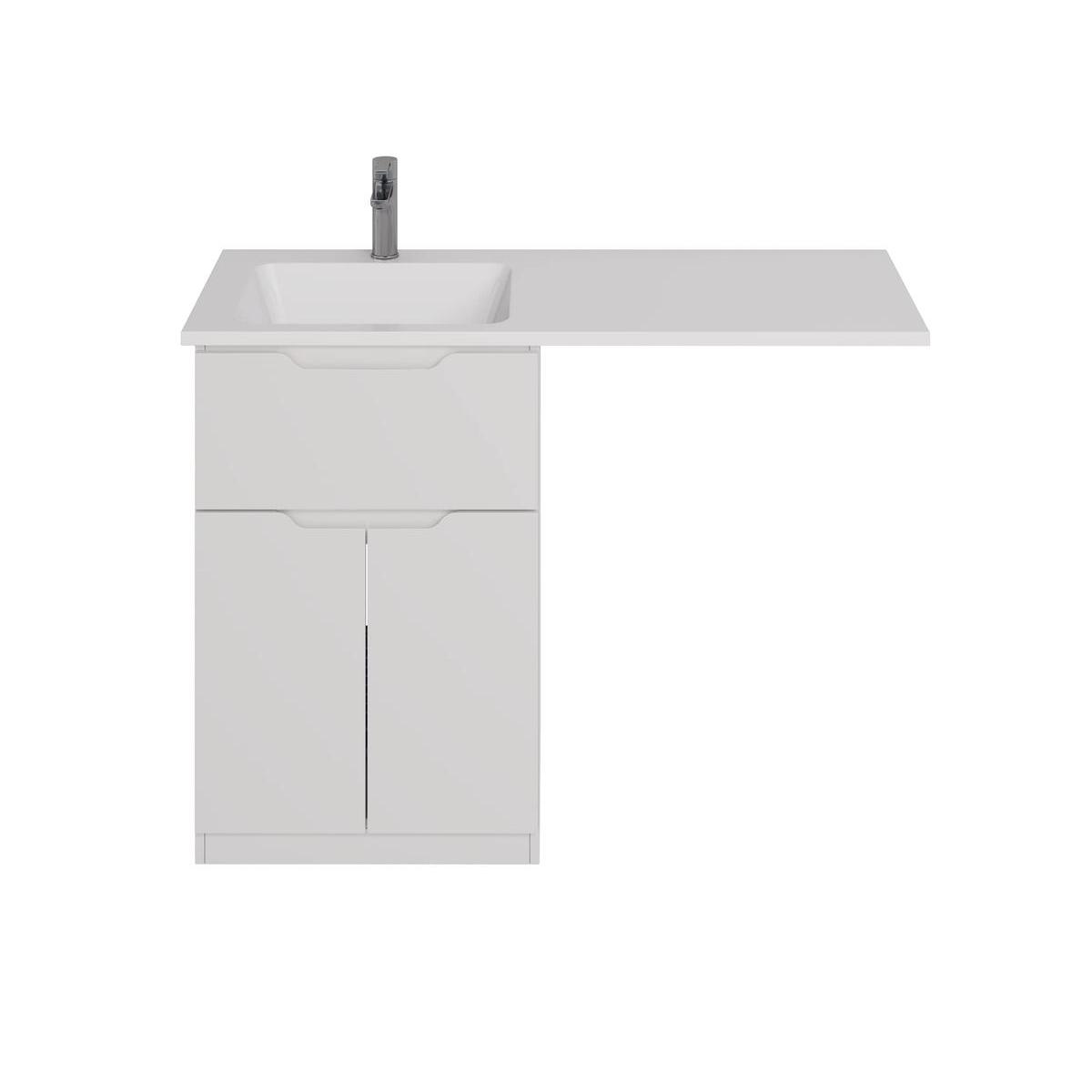 Тумба напольная Dreja Vega 60 см, с раковиной 120 чаша слева, белый