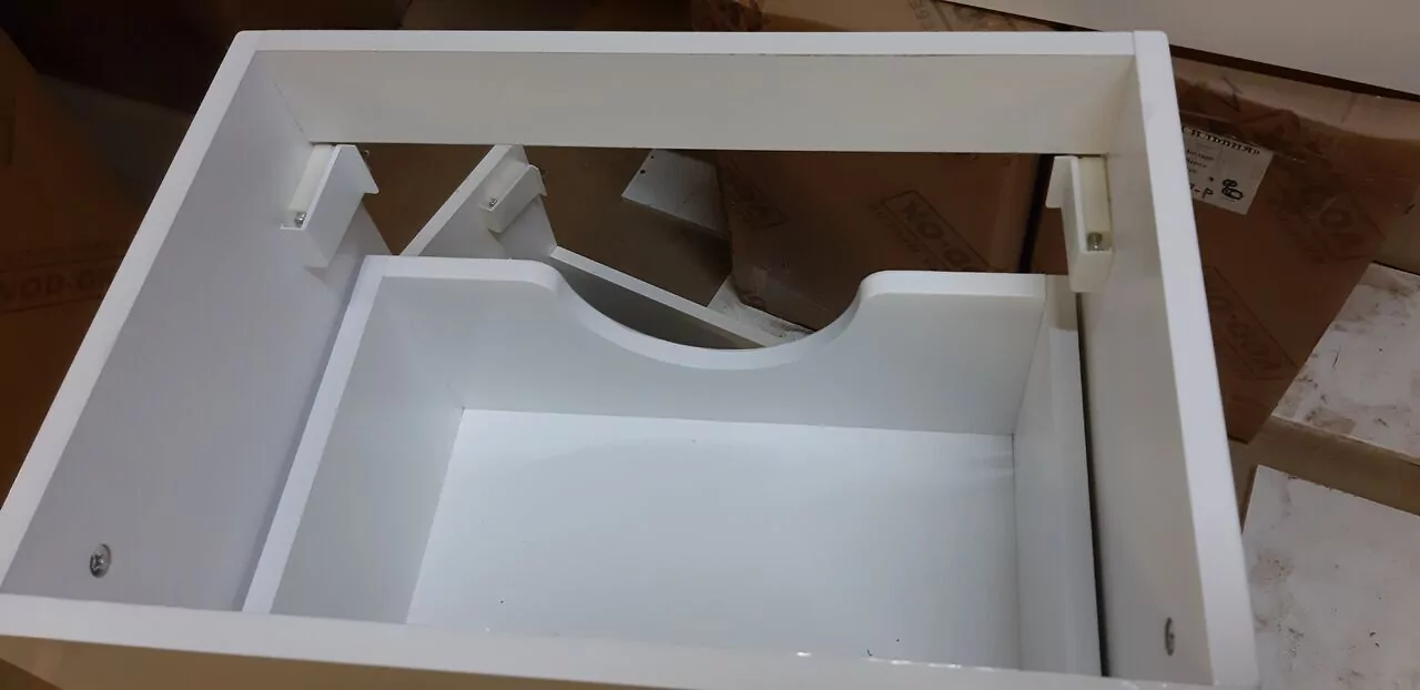 Тумба с раковиной Vod-ok Элис 50 подвесная, 1 ящик, белая