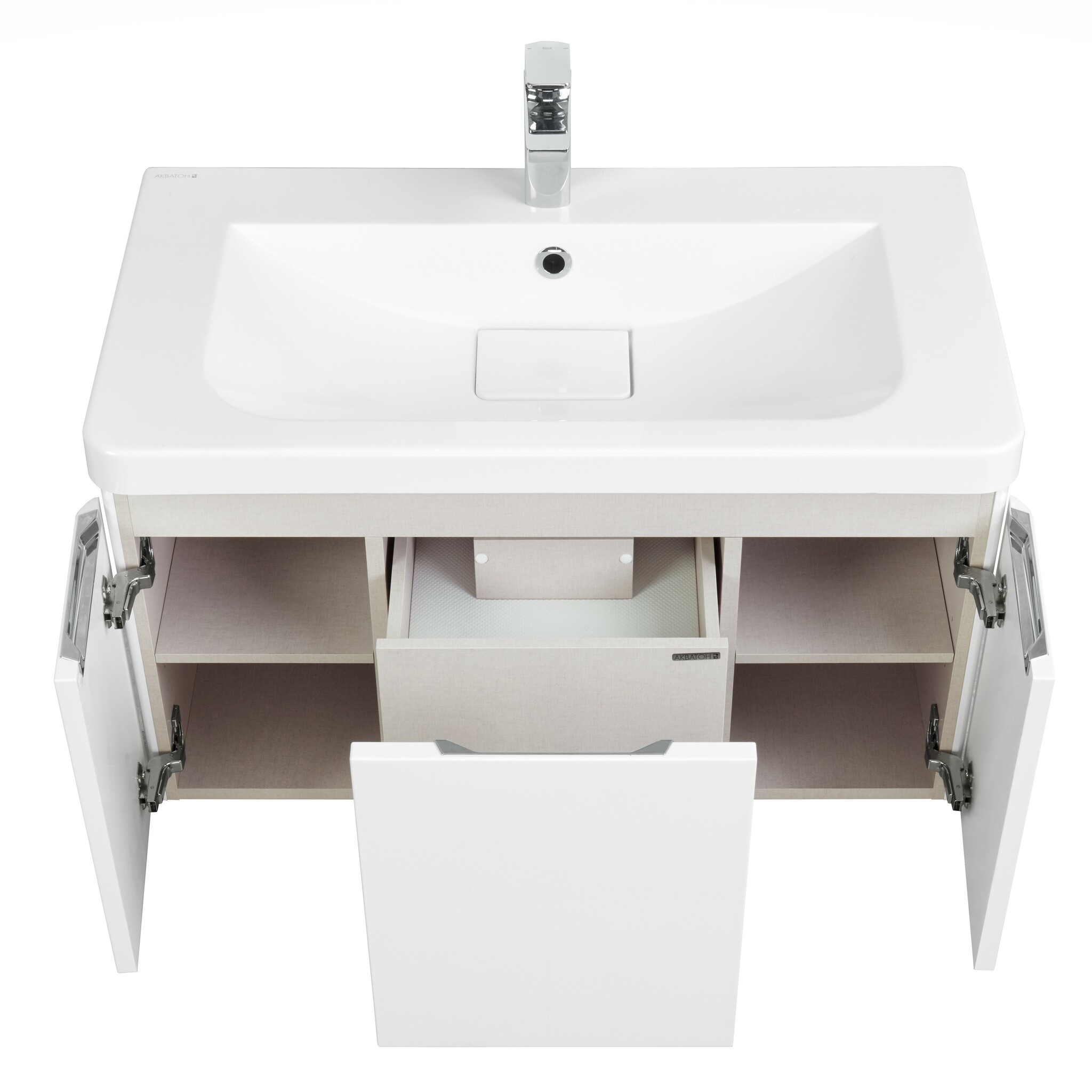 Тумба Aquaton Шерилл 85 с раковиной Шерилл 85 подвесная, белый