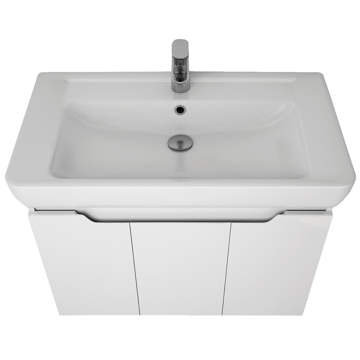 Тумба с раковиной подвесная Dreja Q(D) 80 см, белый