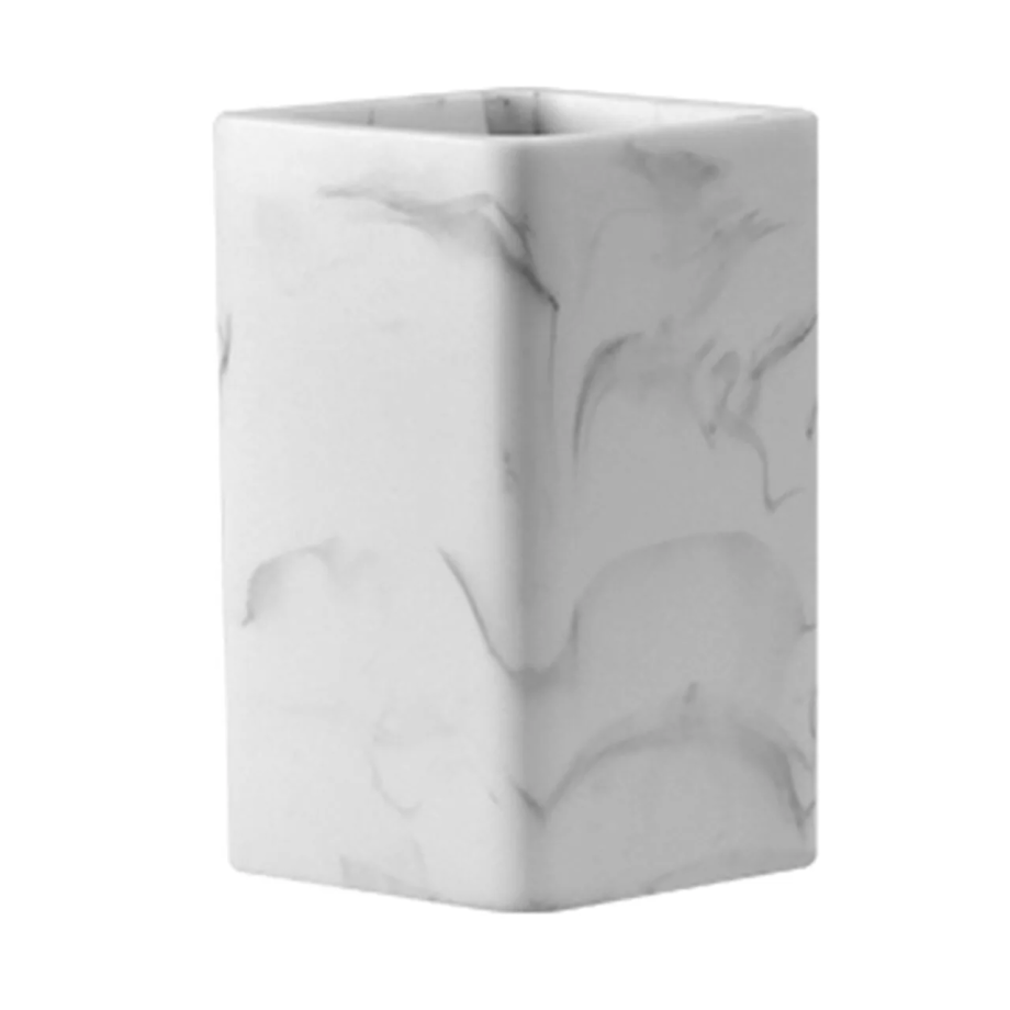 Стакан для щеток WasserKraft Ems K-1628 белый мрамор