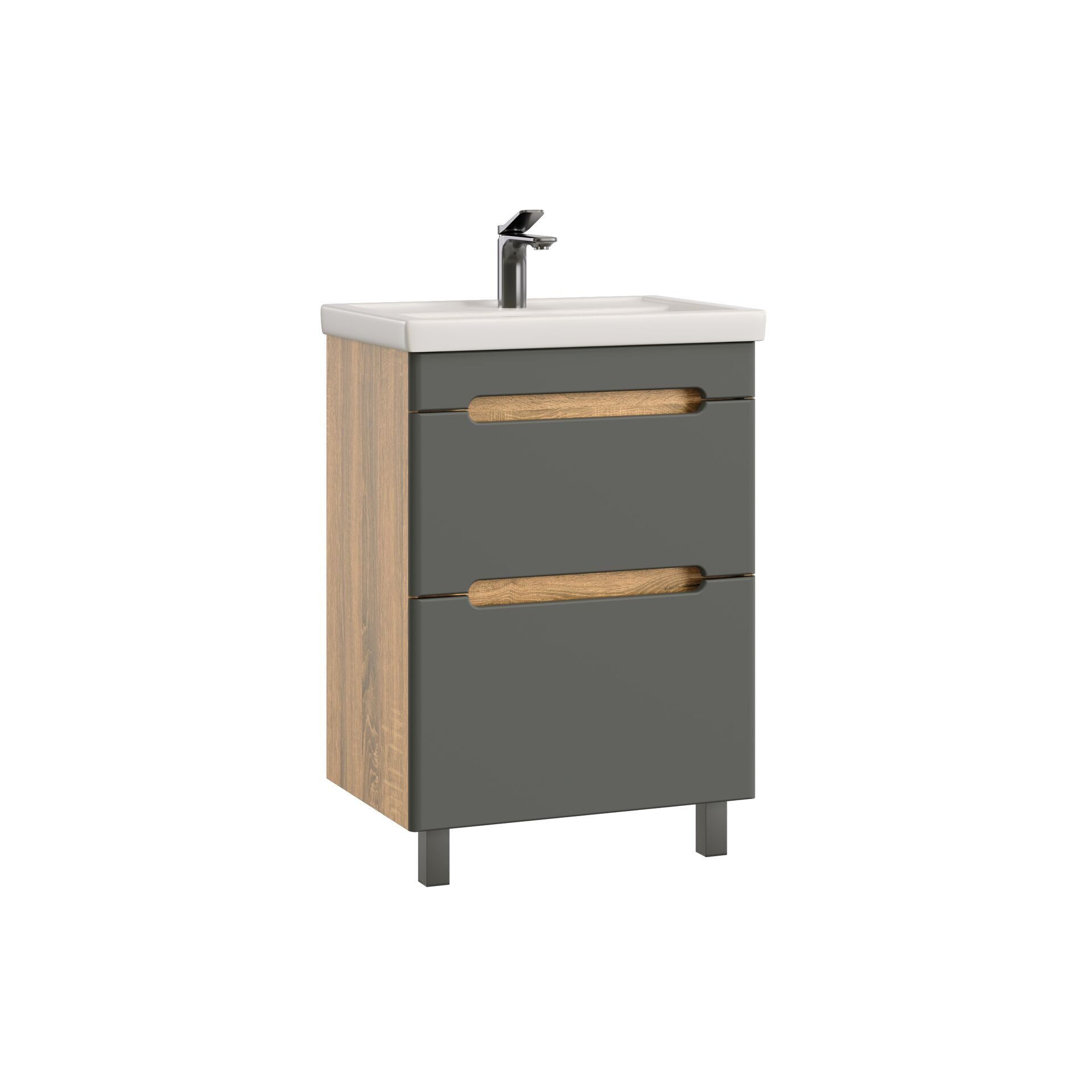 Тумба подвесная SanStar Diva 60 с раковиной Фостер 60 (комплект), Gold Craft