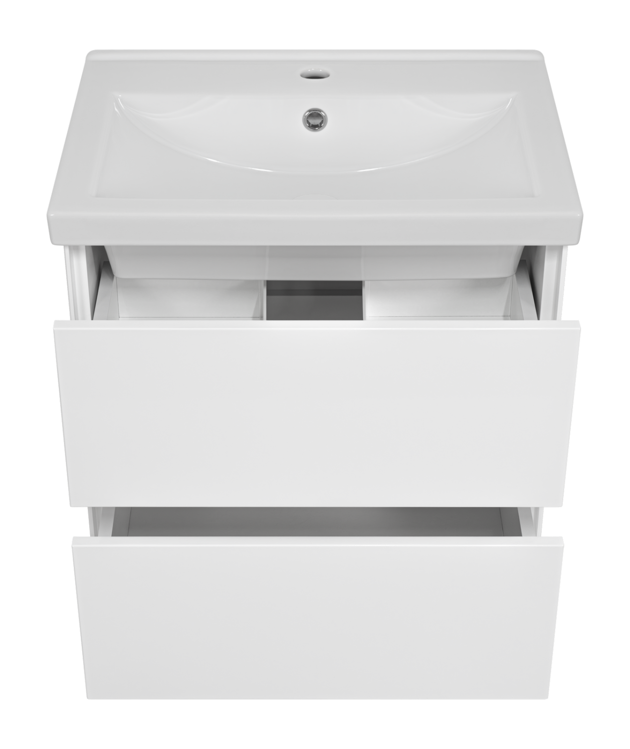 Тумба с раковиной Misty Твист 60 подвесная (белая)