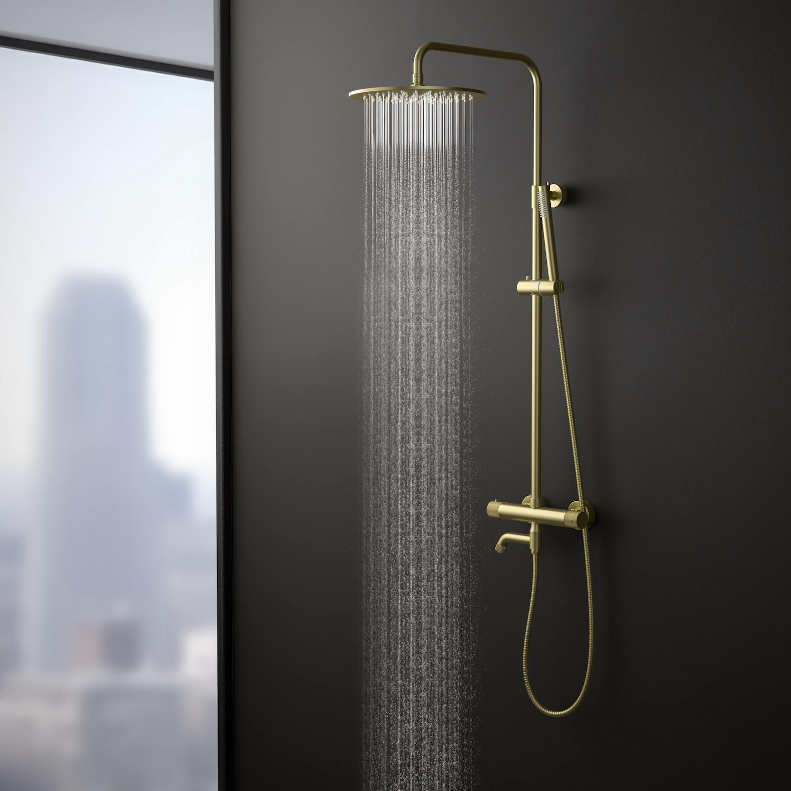 Душевая система с термостатом Timo Saona SX-2380/17 золото матовое