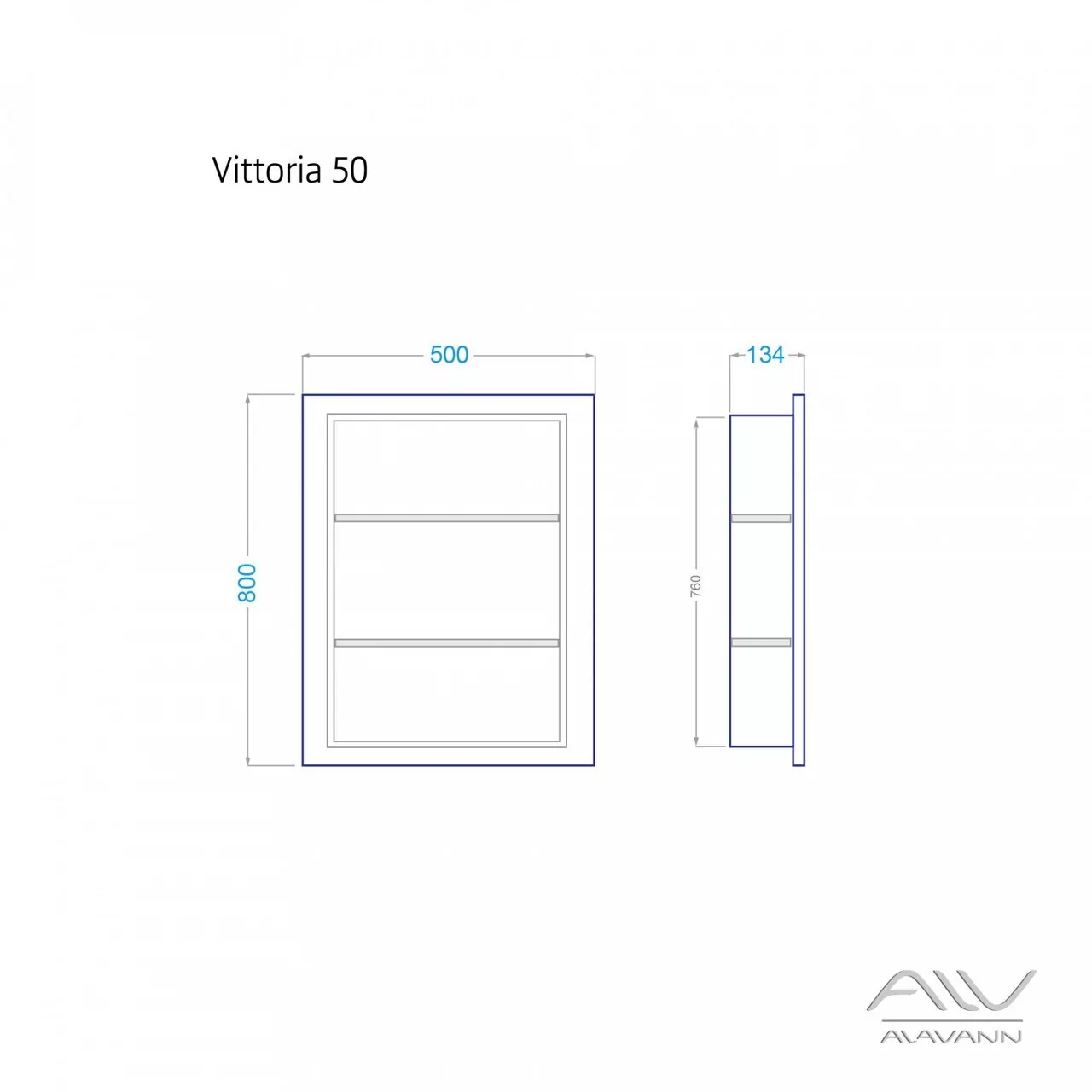 Зеркало-шкаф Alavann Vittoria 50-01 белый
