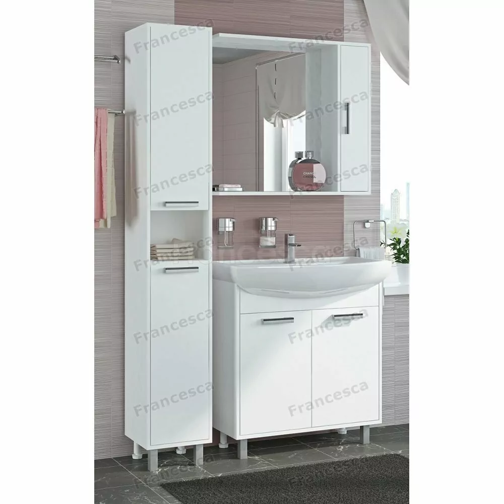 Мебель для ванной Francesca Eco 80 комплект, напольный, белый
