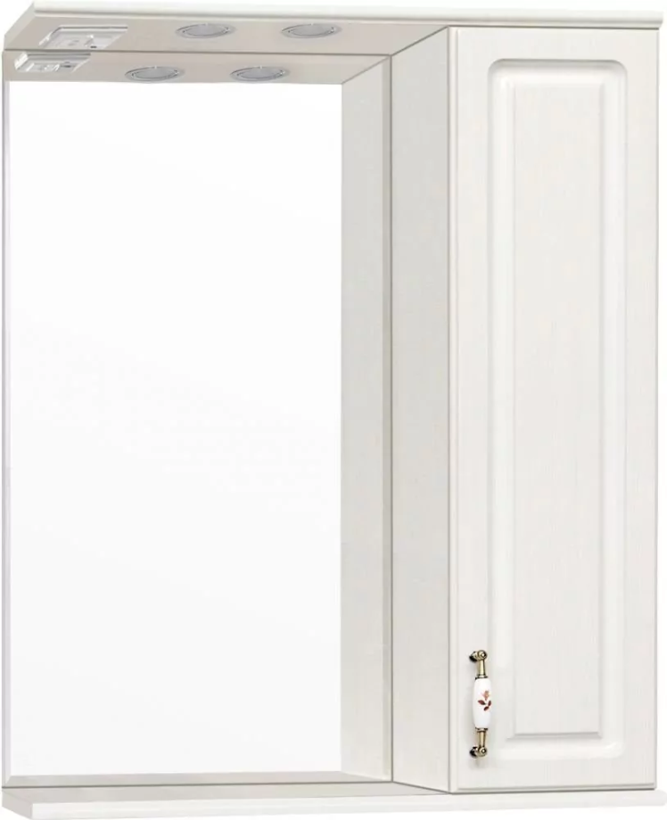 Зеркало с шкафчиком Style Line Олеандр-2 65/С R свет, рельеф пастель