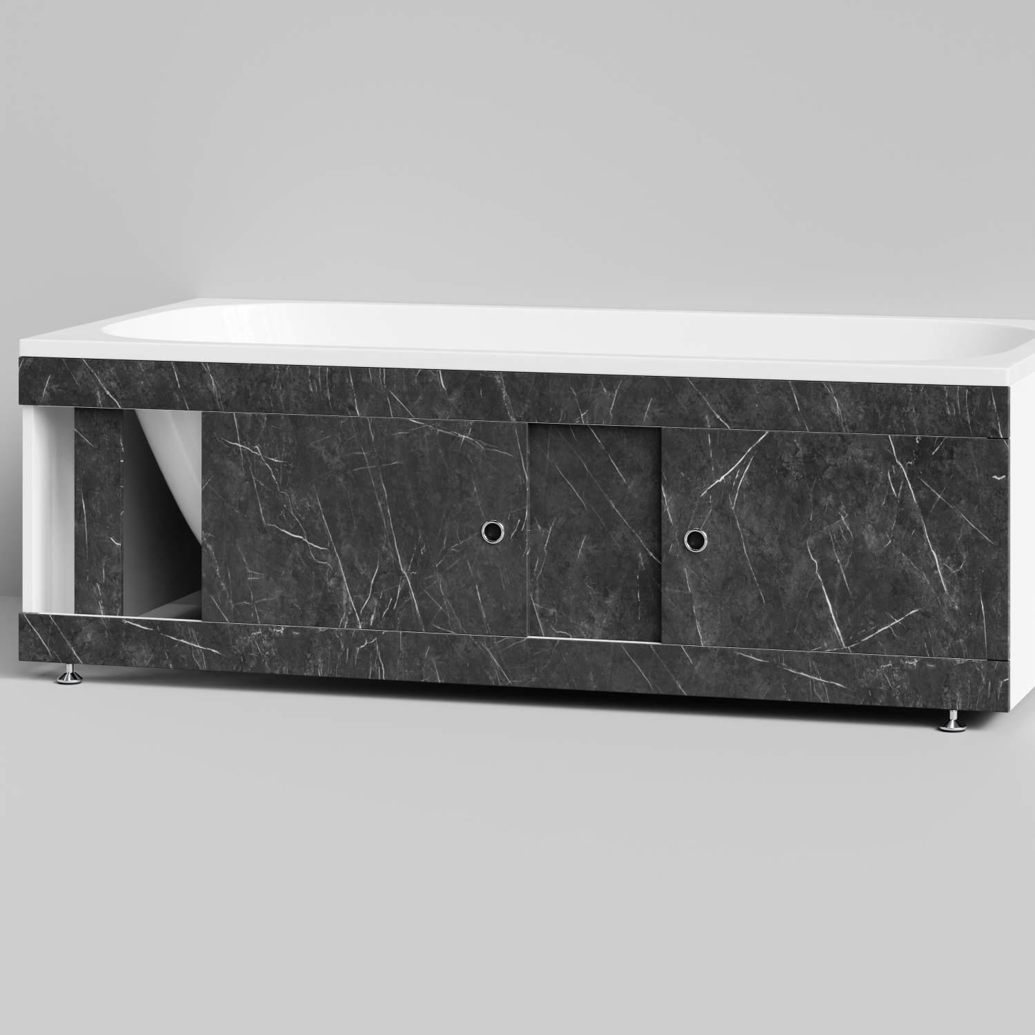 Экран под ванну Vod-ok Купе 170 раздвижной Мрамор Графит софт тач