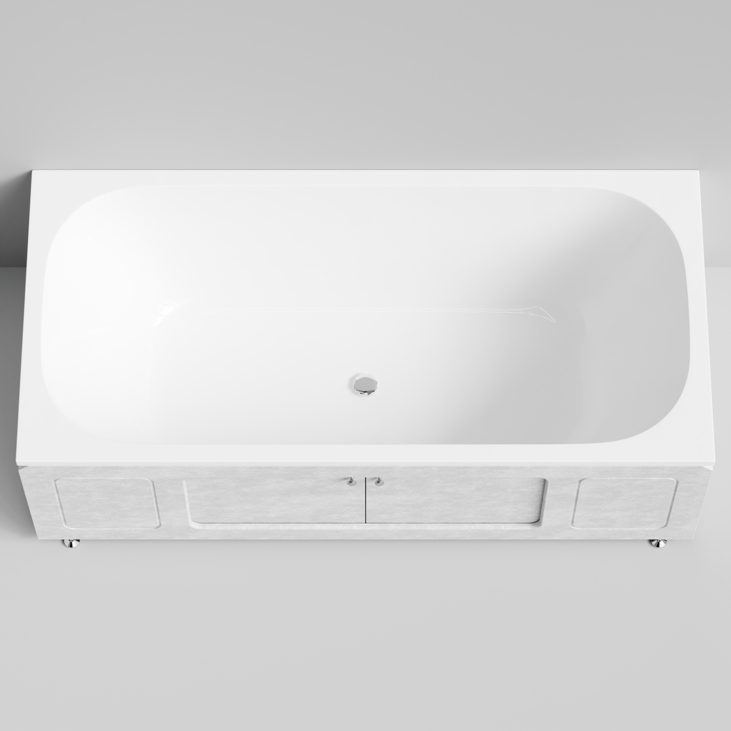 Экран под ванну Vod-ok Лидер 180 раздвижной Белый камен