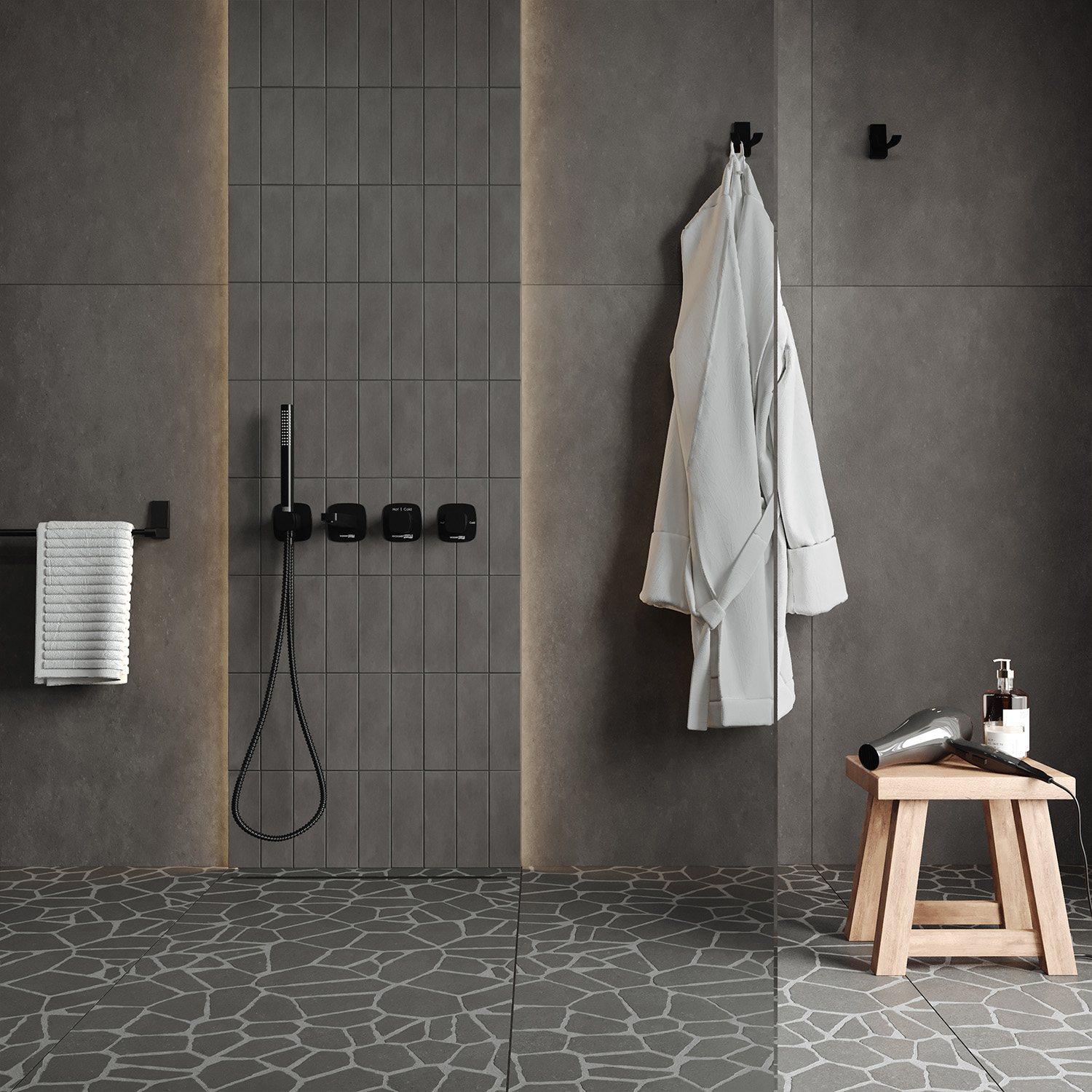 Душевая перегородка WasserKRAFT Vechte 60W39BG матовое золото