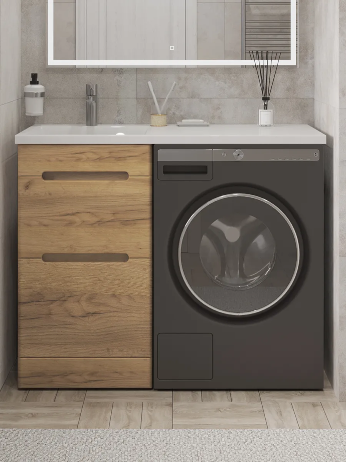 Тумба напольная SanStar Толедо 50 с раковиной Даллас 110 левый gold craft