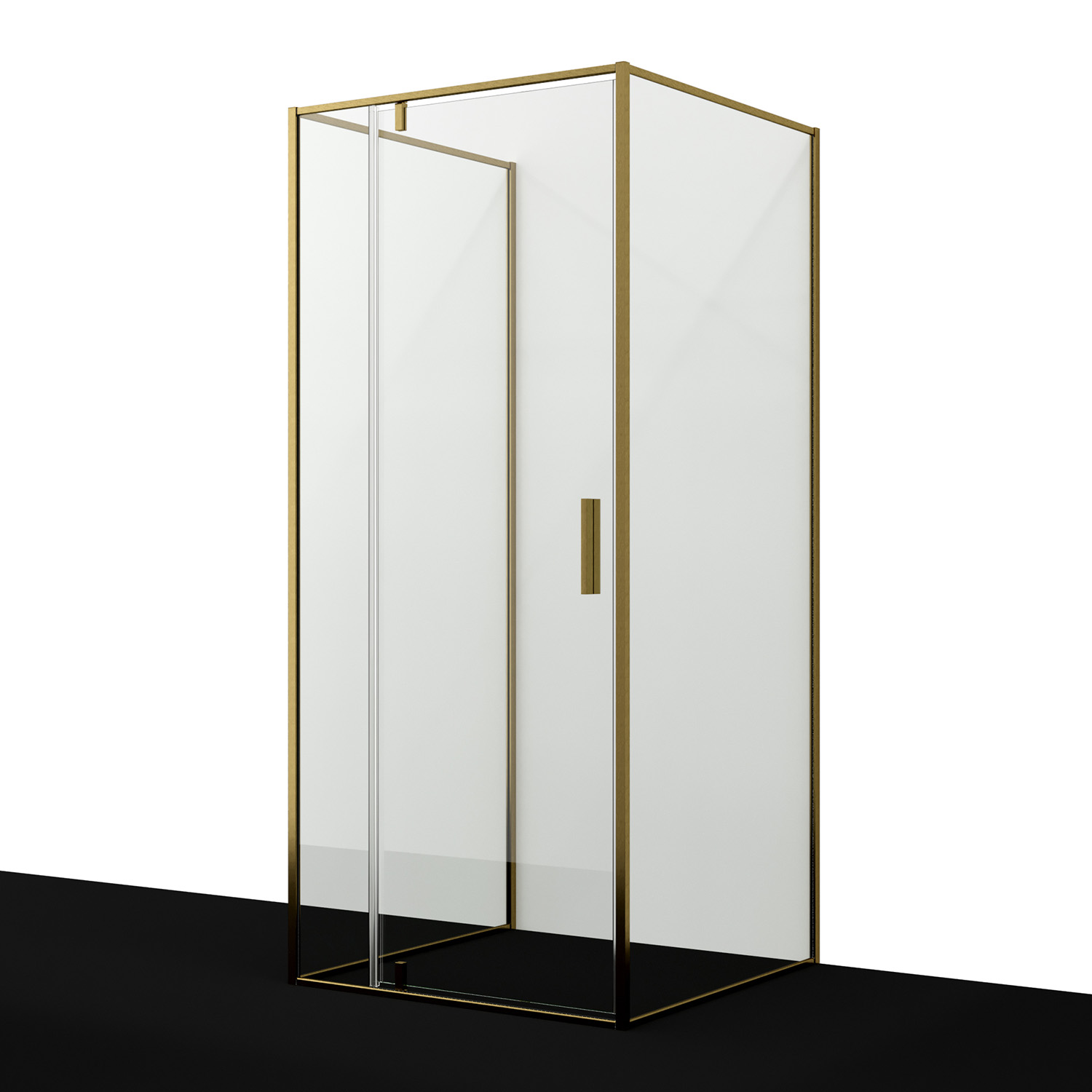 Душевой уголок WasserKraft Aisch 55P43 90х90 квадратный, без поддона, прозрачное стекло, золото матовое