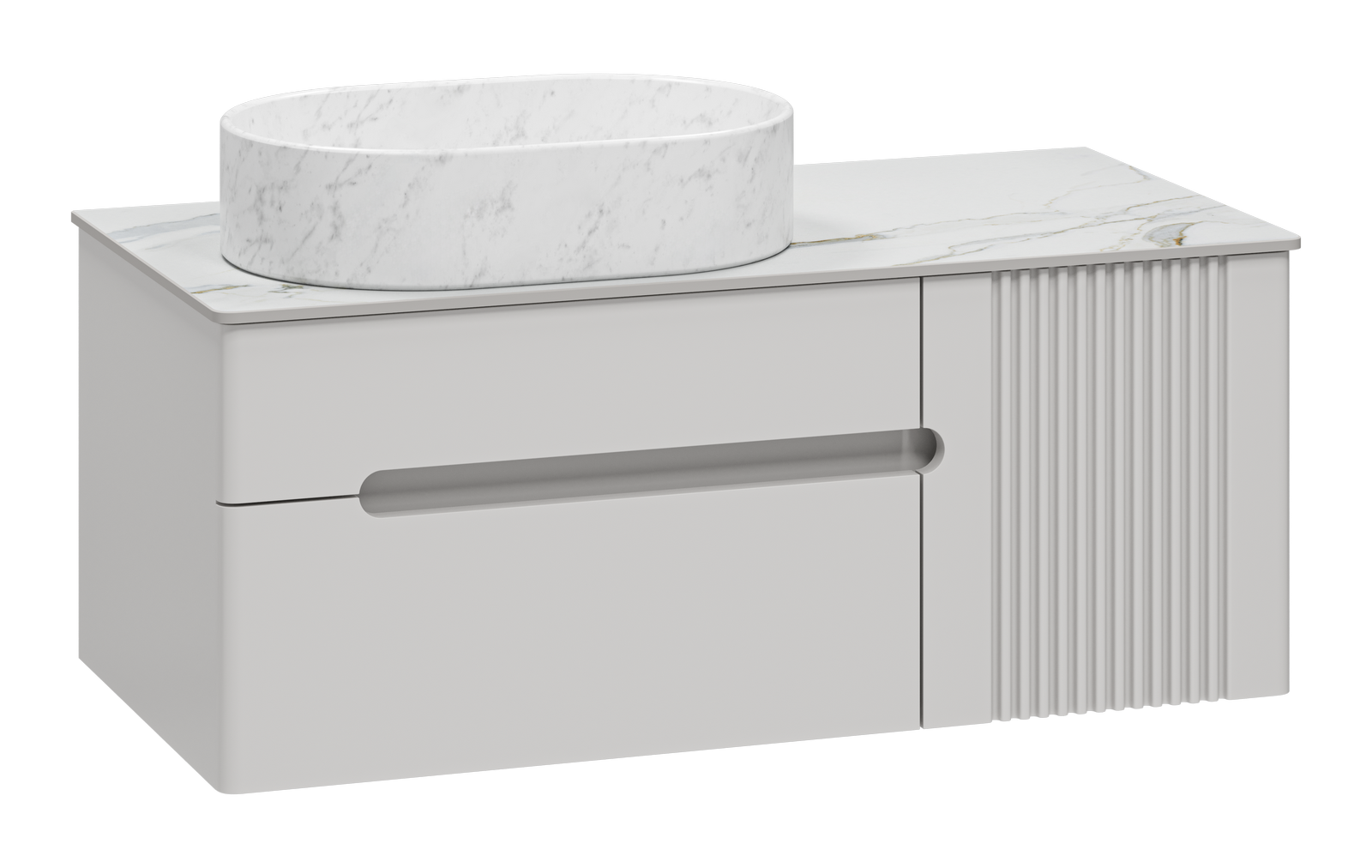 Тумба с раковиной Brevita Pallisandro 100 подвесная, серый