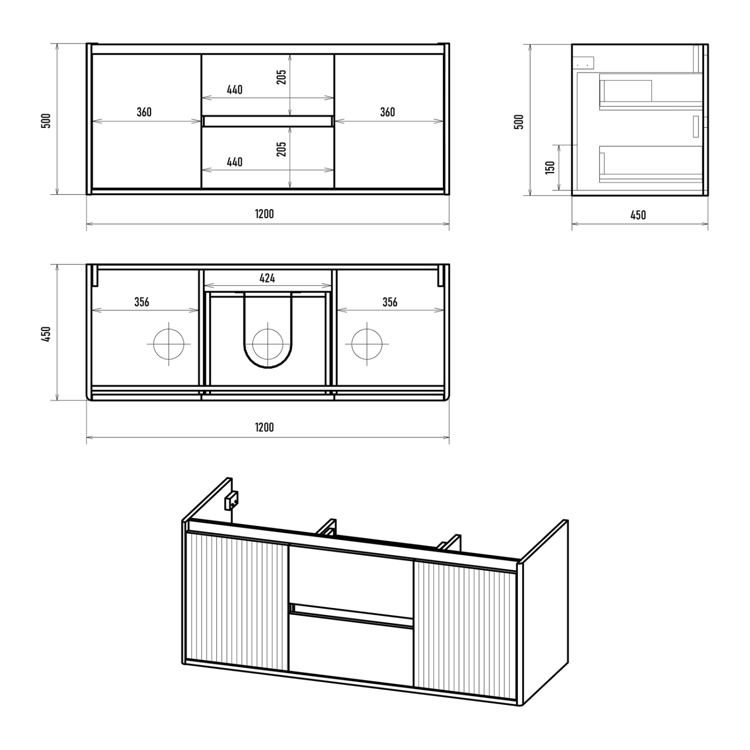Тумба с раковиной Brevita Wine 120 подвесная (бордовая) с раковиной Brevita Onda 120