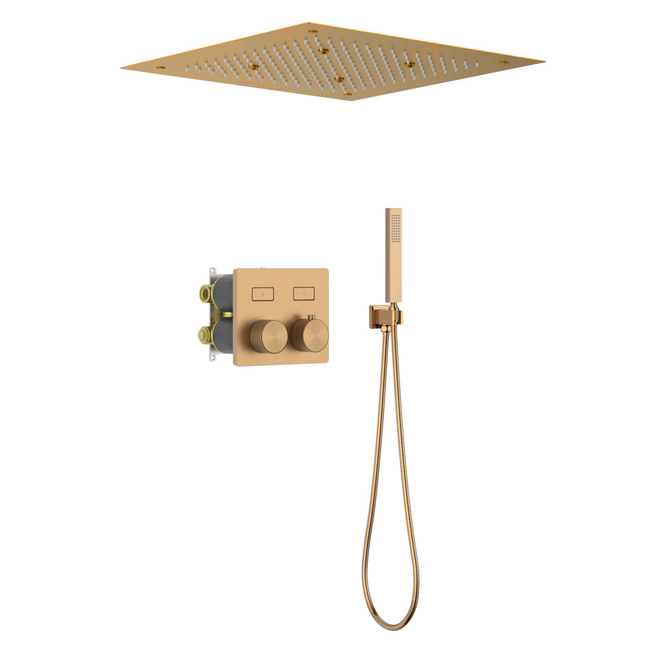 Душевая система встроенная с термостатом Timo Petruma SX-5209/19SM розовое золото