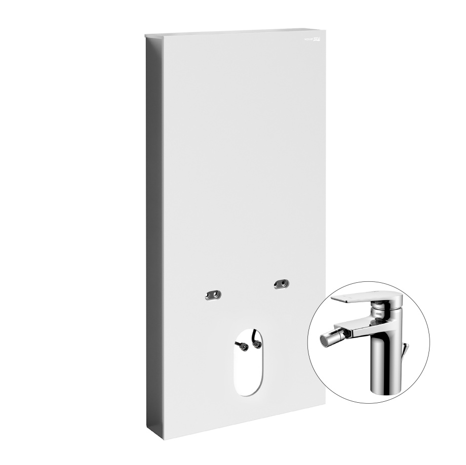 Комплект для биде со смесителем WasserKraft Naab 86BDT.050.WH.SQ3206 инсталляция (пристенный модуль)