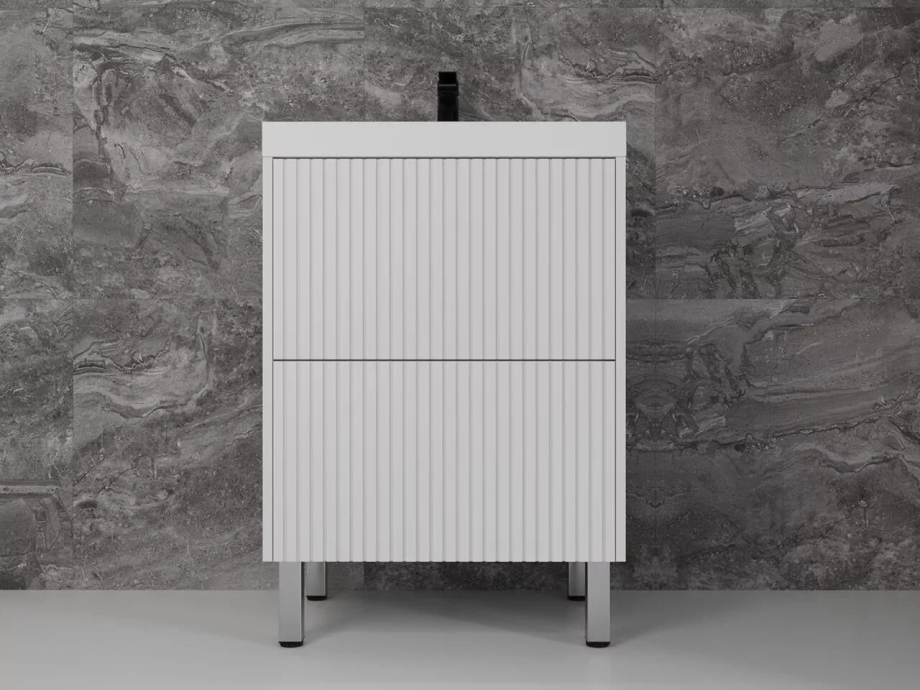 Тумба напольная Style Line Стокгольм 60 с раковиной Classic 60, белый софт
