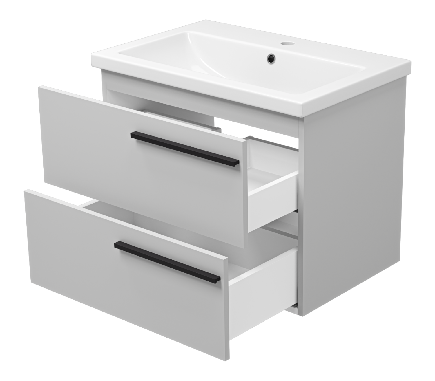 Тумба с раковиной Misty Ненси 70 подвесная, серый