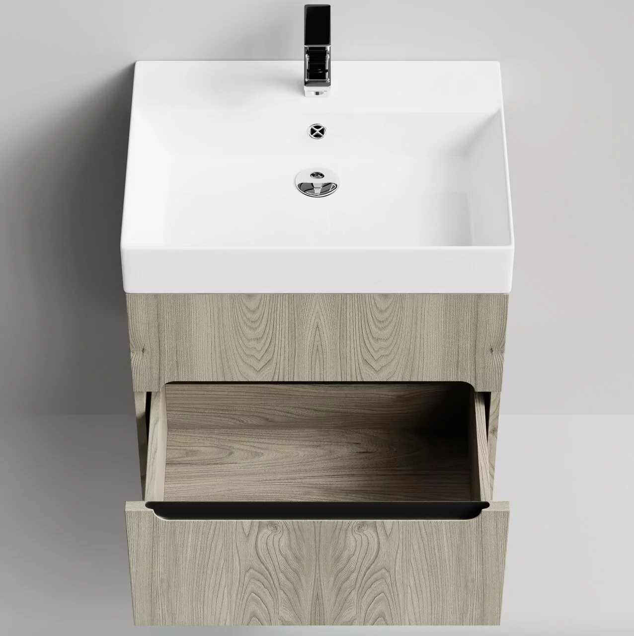 Тумба подвесная Vod-ok Бонум 60 с раковиной Stance 60, дуб + 6 цветов от магазина Vanna-Vanna.ru!