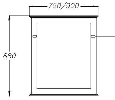 Зеркало Opadiris Палермо 80 белый матовое