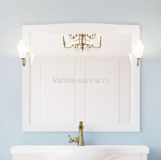 Мебель для ванной ValenHouse Эллина 105 комплект, напольный, белый, фурнитура бронза