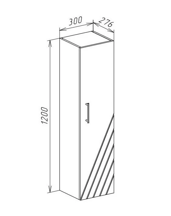 Пенал Bellezza Альба 30 L подвесной, белый
