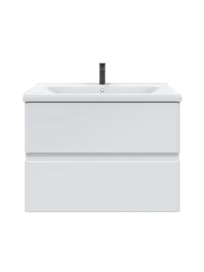 Тумба подвесная SanStar Велья 80 с раковиной Миранда 80, белая