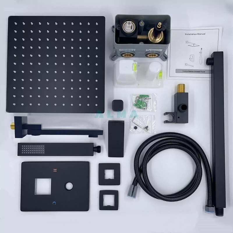 Душевой комплект ALMAes Elbe TVZ-0811 черный матовый