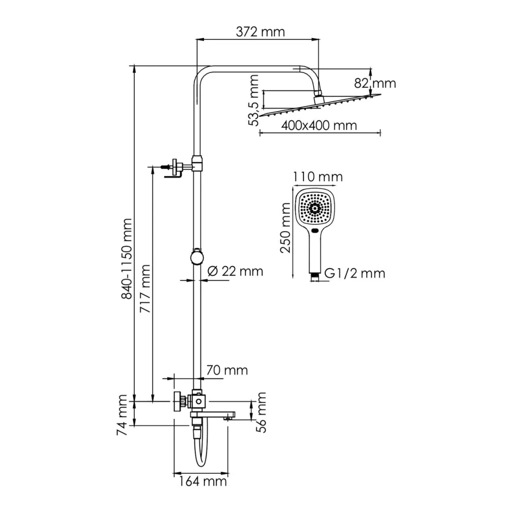 Душевая стойка WasserKraft A199.119.065.087.CH Thermo хром от магазина Vanna-Vanna.ru!