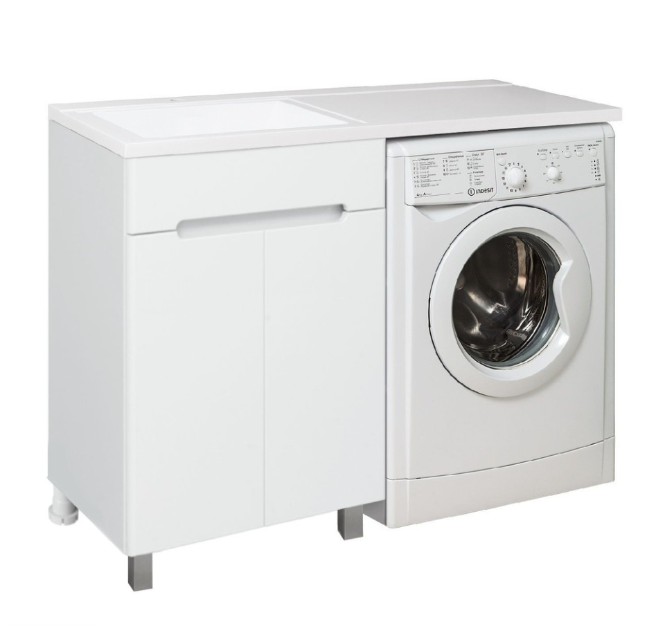 Тумба напольная Runo Парма 60 с раковиной Гамма 120 лайт правое крыло + кронштейн