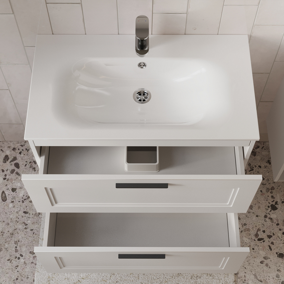 Тумба с раковиной подвесная (80 см) Terminus Classik CLA10802900301O, белый