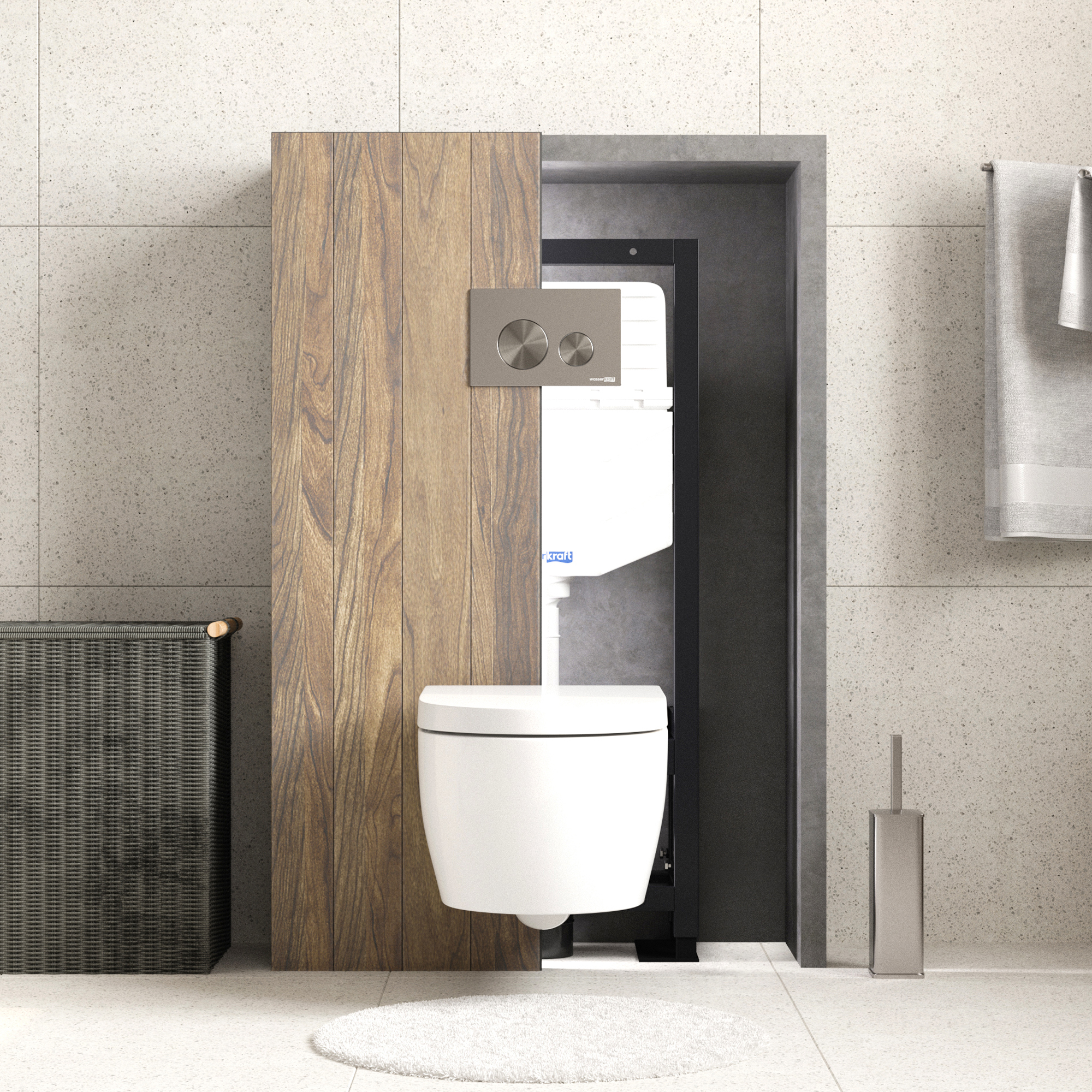 Инсталляция WasserKraft Dill 61TLT.010.ME.BN02 для подвесного унитаза, с кнопкой