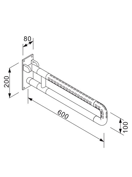 Поручень SantiLine SL-3012 нержавеющая сталь, настенный, откидной