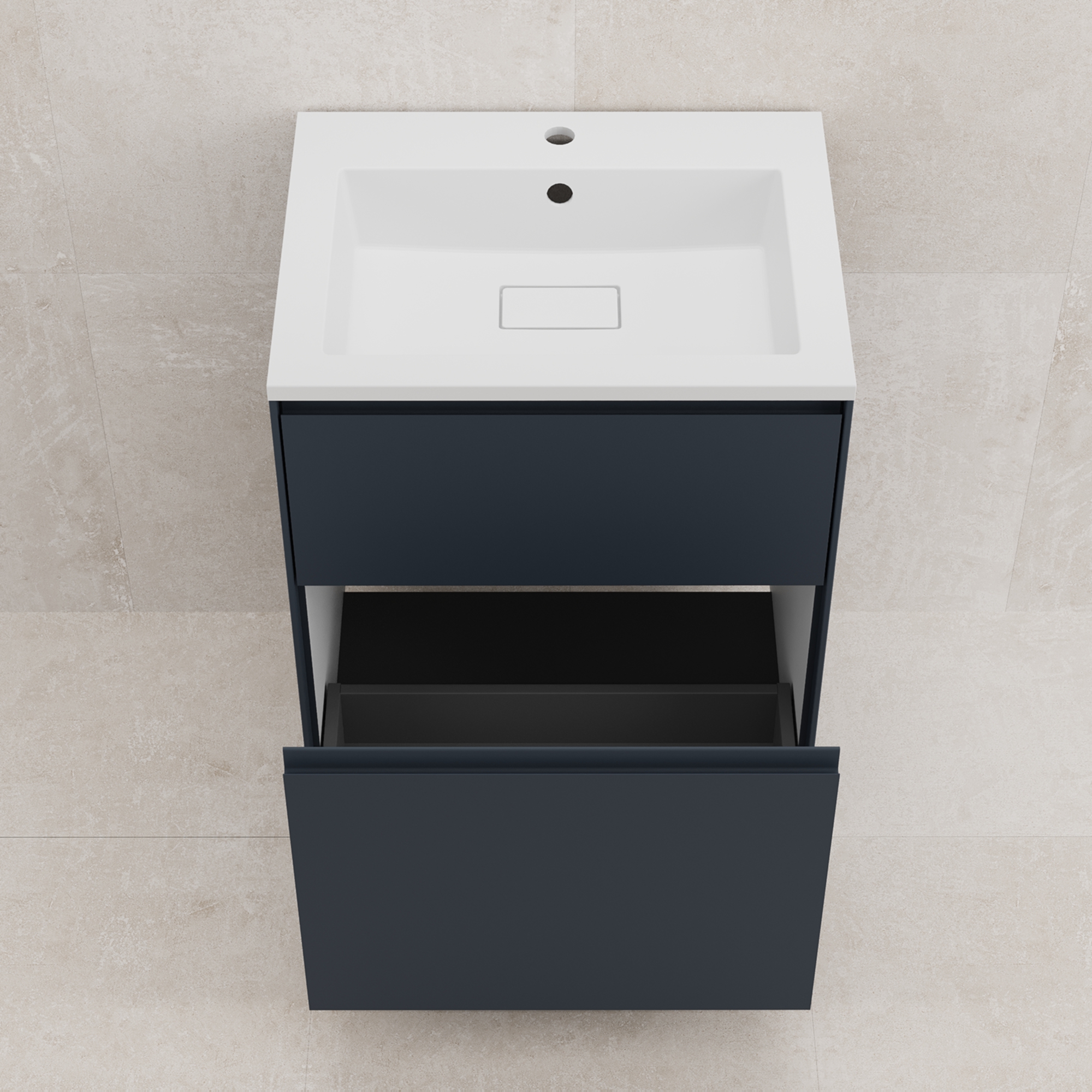 Тумба напольная Style Line Лима 60 с раковиной Line 60, 2 ящика, графит