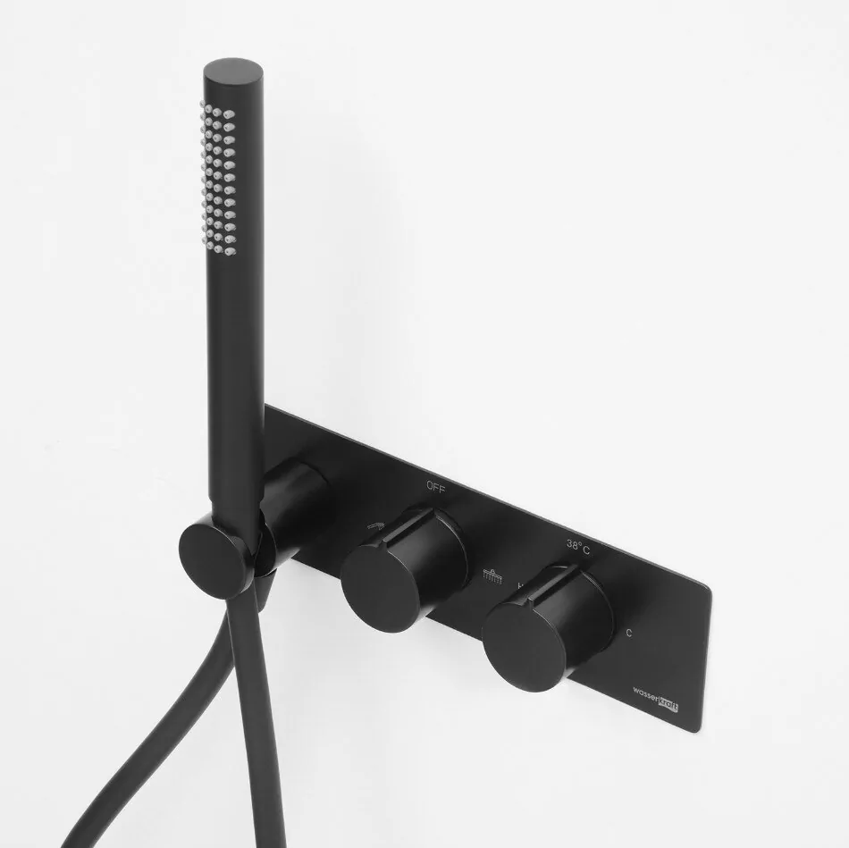 Смеситель для душа WasserKraft Elbe 7488 Thermo черный Soft-touch