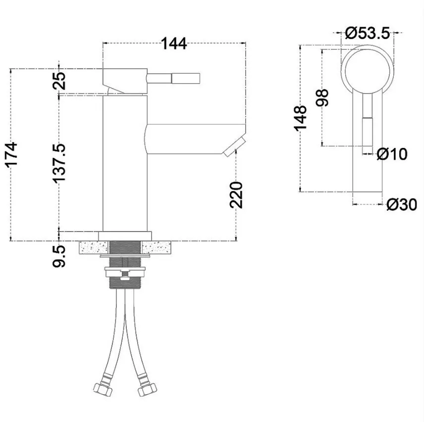 Смеситель для раковины Melana F610101 Tondo сатин