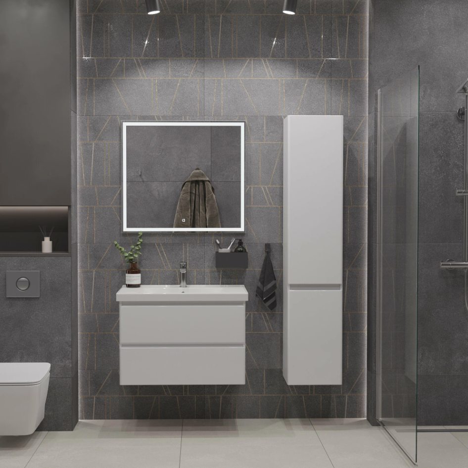 Тумба подвесная SanStar Arista 70 с раковиной Грейс 70, белая