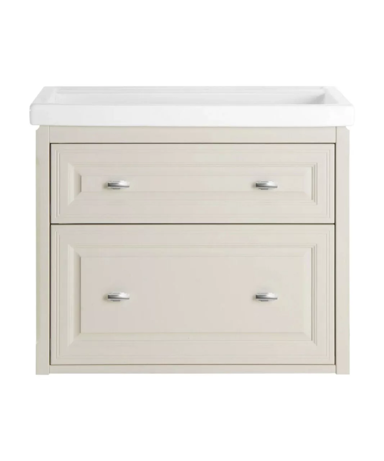 Тумба с раковиной Asb-Woodline Кастелло 80 подвесная, бежевый